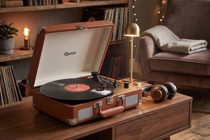 Vitrola Chrome Brown com USB e Bluetooth